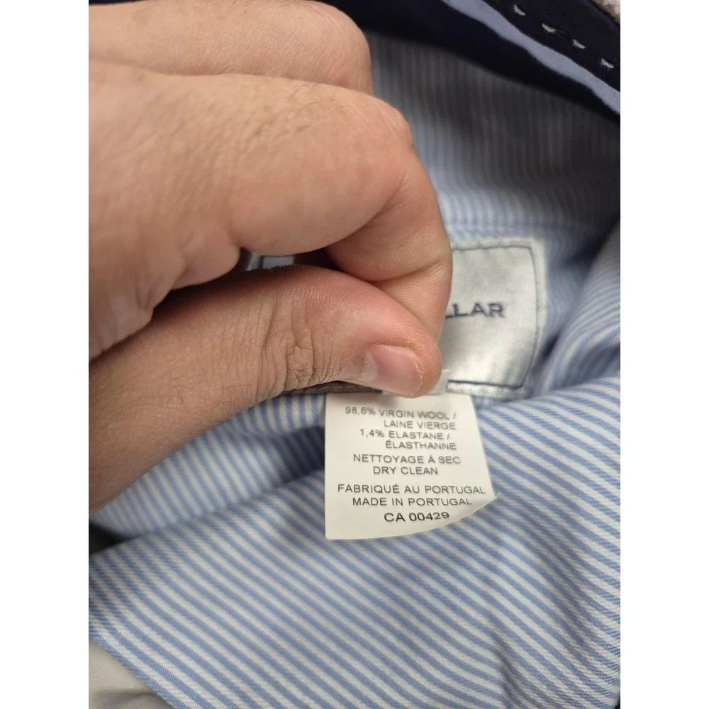 Peter Millar Dress Pants Mens 38x31 Gray Virgin Wool Stretch Flat Front FLAW